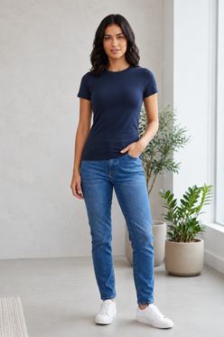 Round Neck Slim Top