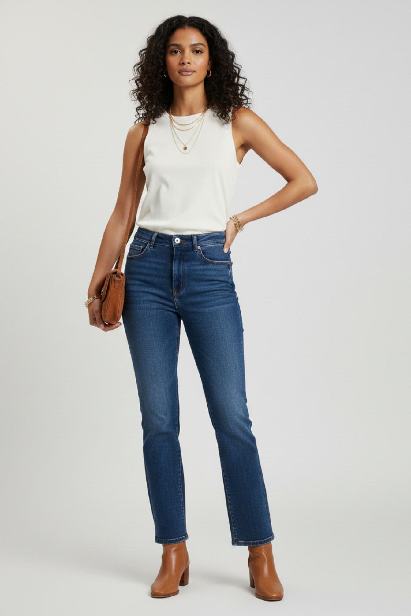 Sleeveless Crew Neck Top