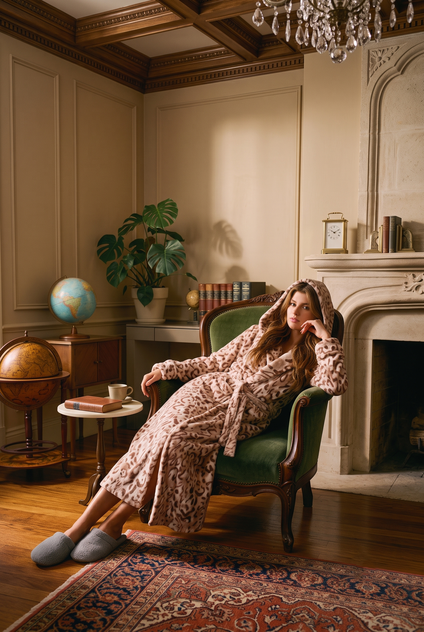 Animal-Print Maxi Robe