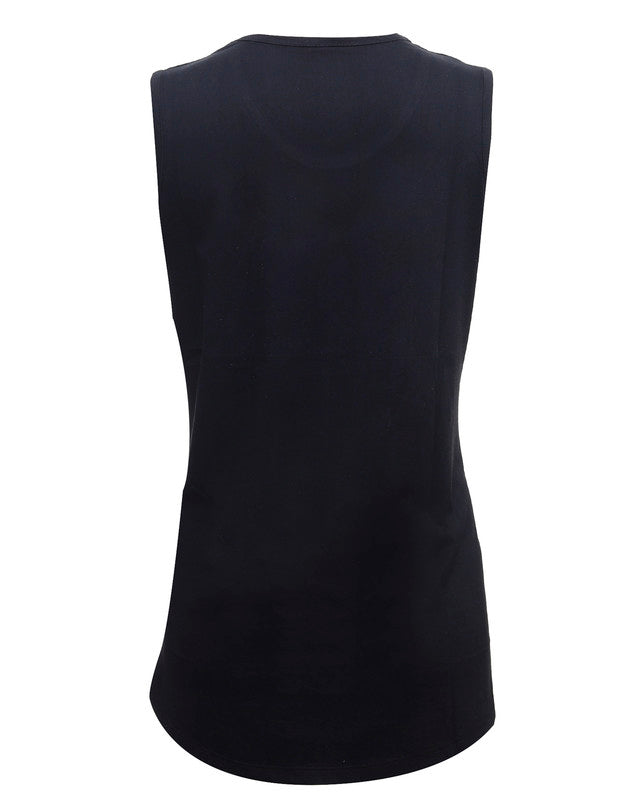 توب بياقة دائرية بدون أكمام