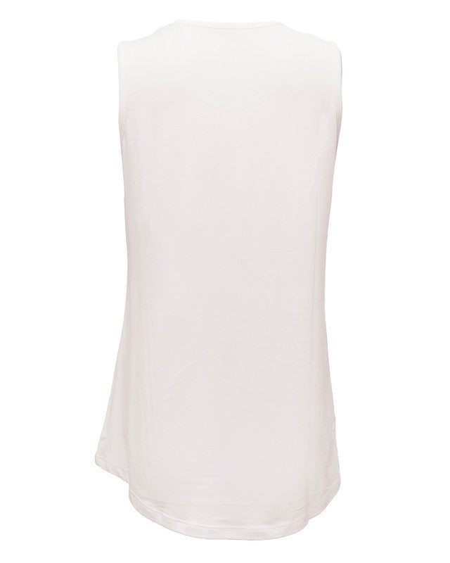 توب بياقة دائرية بدون أكمام