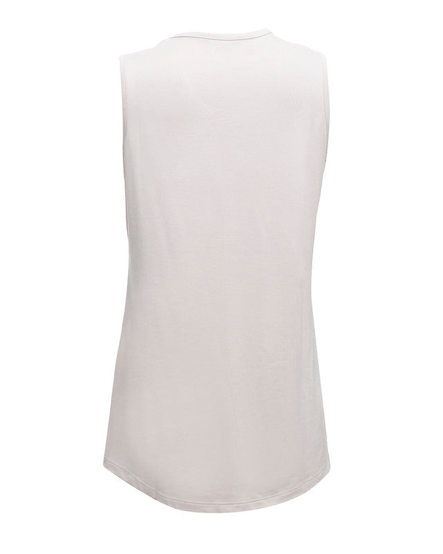 توب بياقة دائرية بدون أكمام