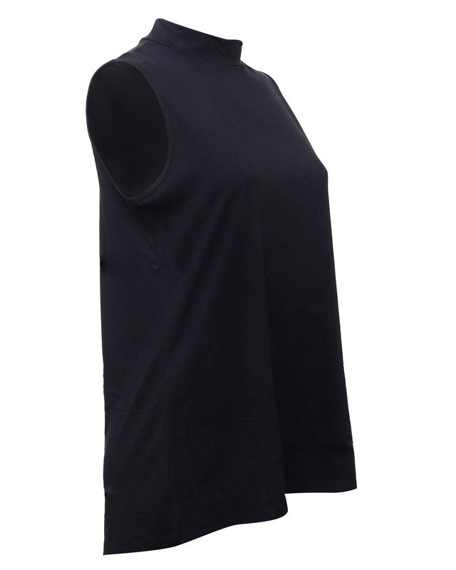 توب بياقة عالية بدون أكمام