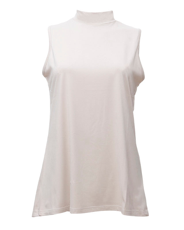 توب بياقة عالية بدون أكمام