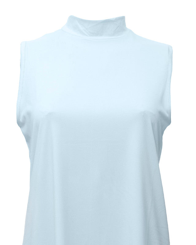 توب بياقة عالية بدون أكمام