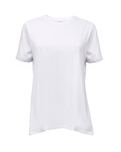 توب بياقة دائرية بأكمام قصيرة