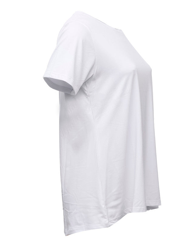 توب بياقة دائرية بأكمام قصيرة