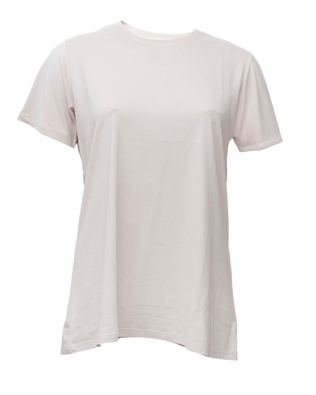 توب بياقة دائرية بأكمام قصيرة