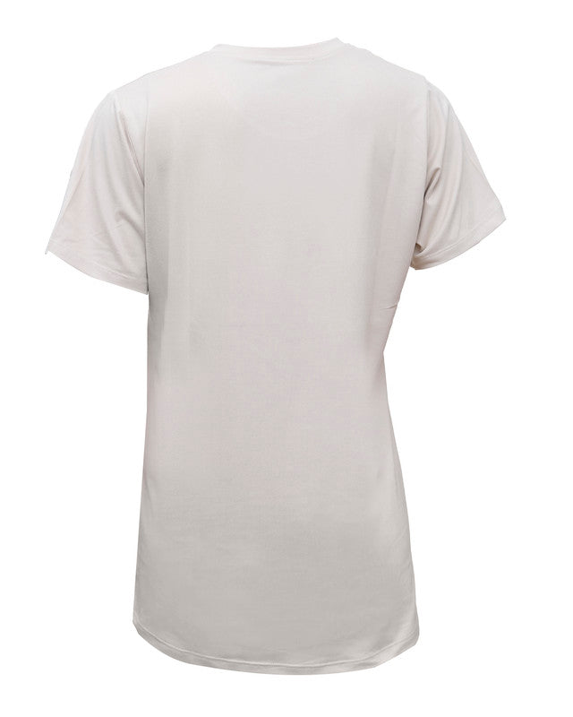 توب بياقة دائرية بأكمام قصيرة