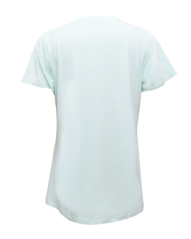 توب بياقة دائرية بأكمام قصيرة