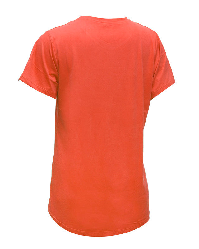 توب بياقة دائرية بأكمام قصيرة