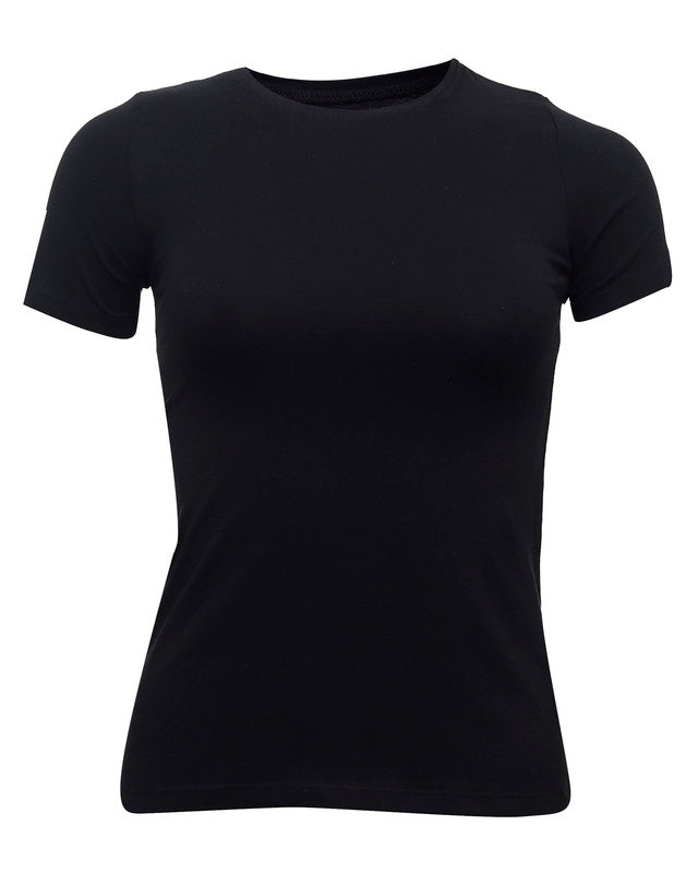 توب بياقة دائرية بقصة ضيقة