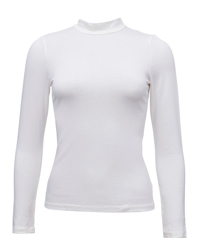 توب بياقة عالية بقصة ضيقة