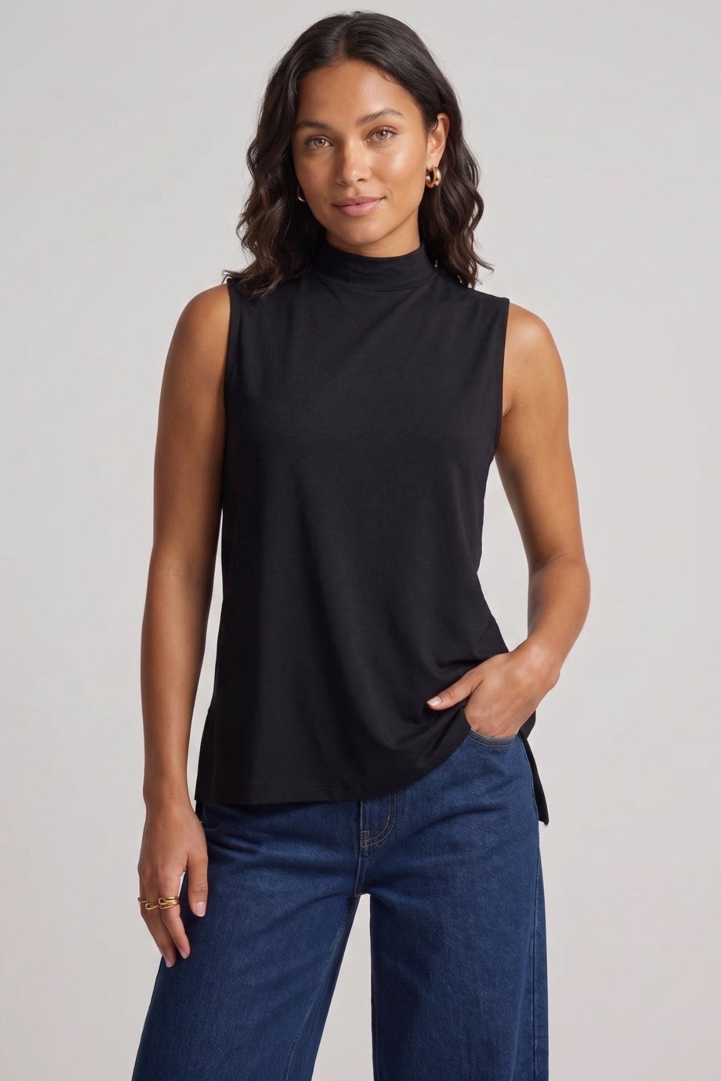 High Neck Sleeveless Top