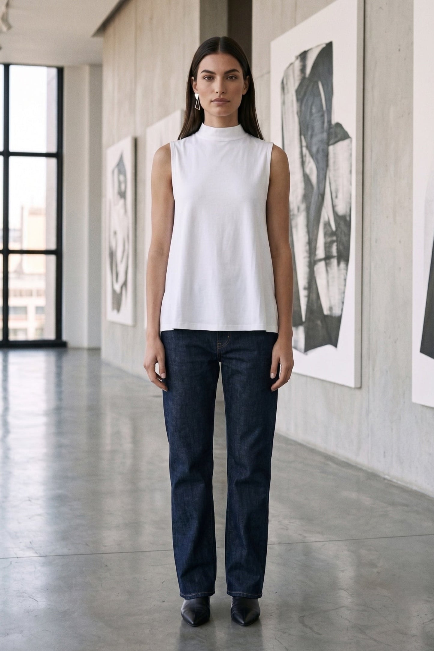 High Neck Sleeveless Top