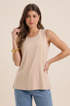 Sleeveless Crew Neck Top