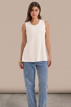 Sleeveless Crew Neck Top